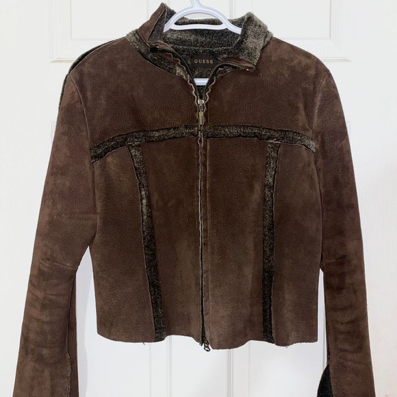 Women's Guess Leather Jacket- Size Large - Picture 1 of 6